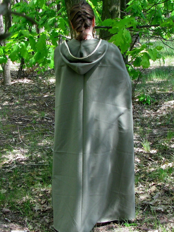 Green hooded cloak