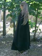 Black elven cloak with fantasy trim