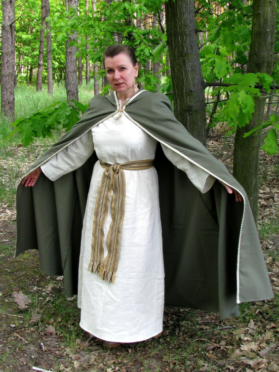 Green hooded cloak