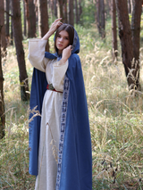 Sky blue hooded cloak