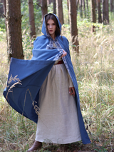 Sky blue hooded cloak