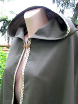 Green hooded cloak