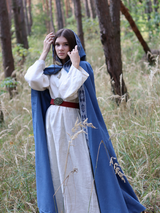 Sky blue hooded cloak