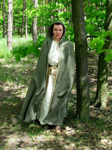 Green hooded cloak