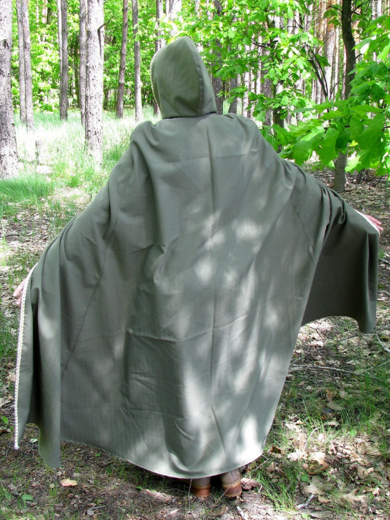 Green hooded cloak