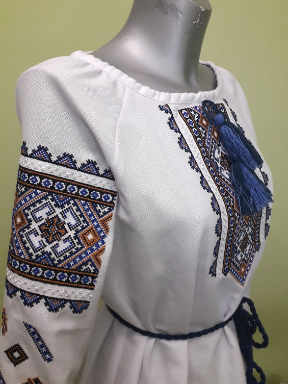 Blue embroidered blouse