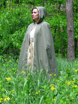 Green hooded cloak