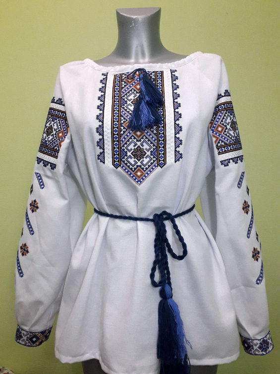 Blue embroidered blouse