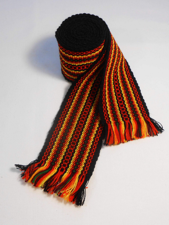 Black & orange woven belt 3"