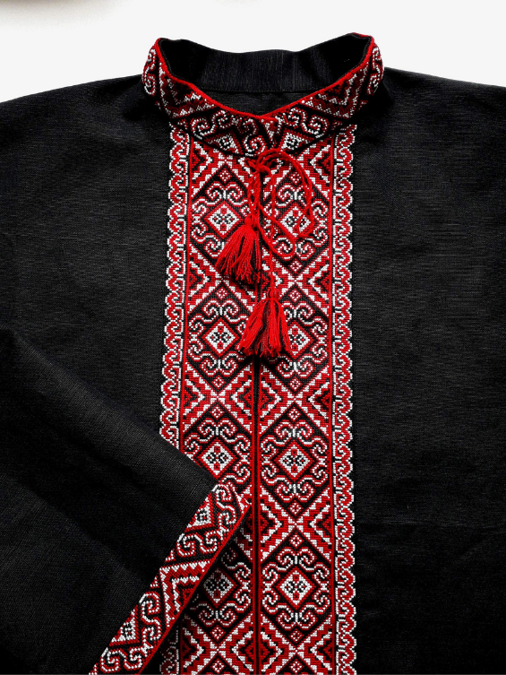 Black embroidered shirt