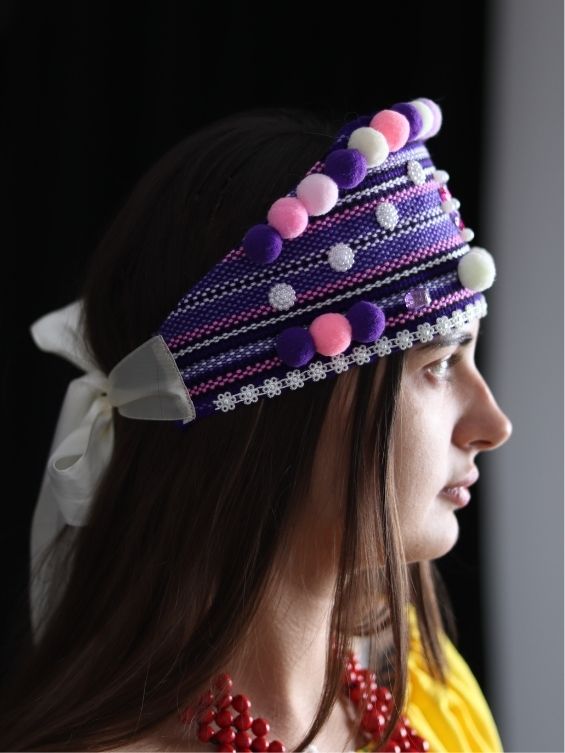 Purple and pink Ukrainian headband