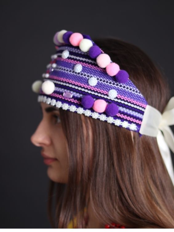 Purple and pink Ukrainian headband