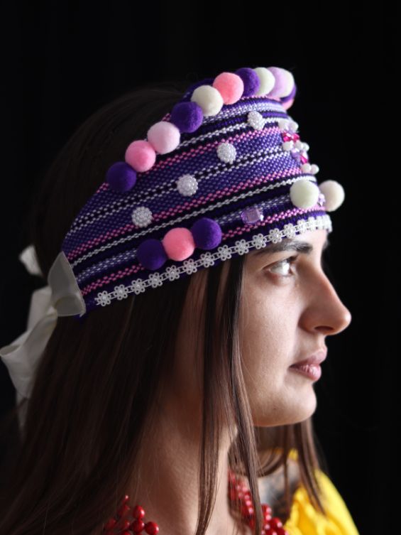 Purple and pink Ukrainian headband