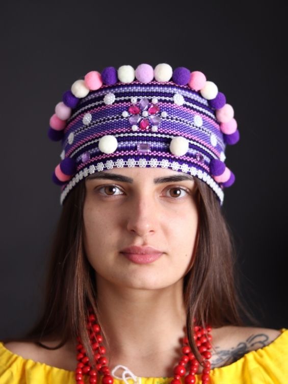 Purple and pink Ukrainian headband