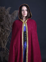 Burgundy cloak with golden trim