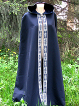 Blue hooded cloak