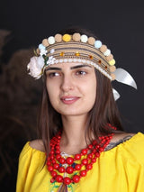 Beige Ukrainian headband