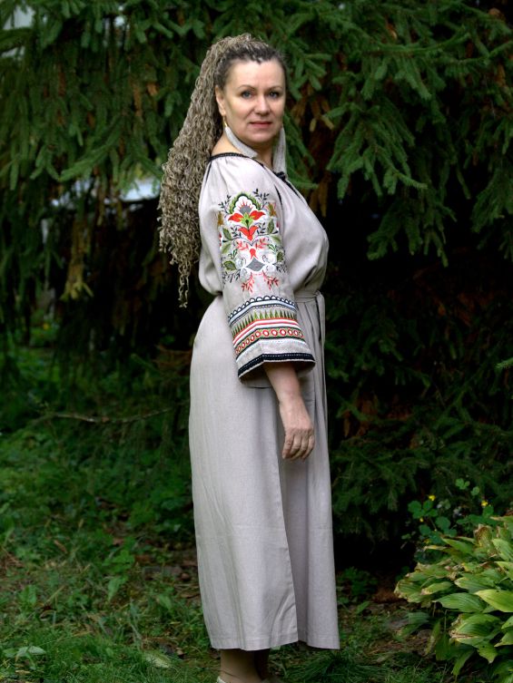 Slavic linen dress