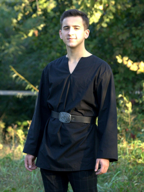 Black medieval viking tunic