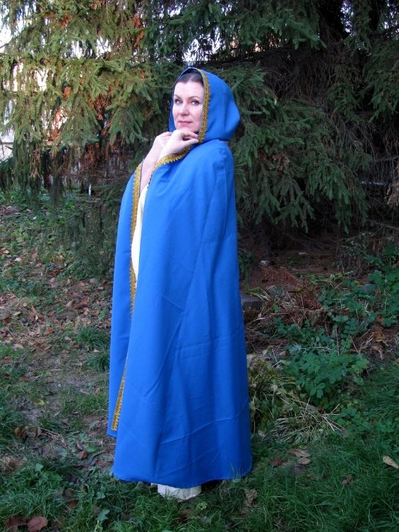 Light blue hooded cloak