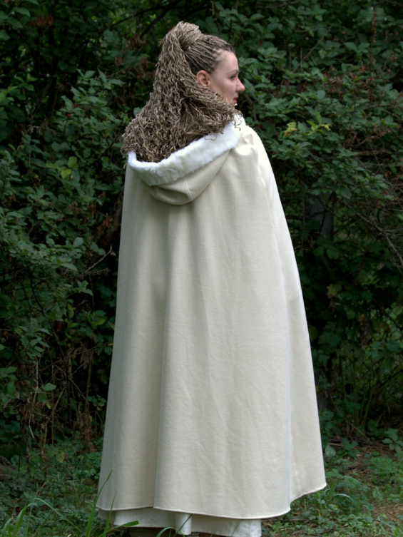 medieval hooded cloak with fur