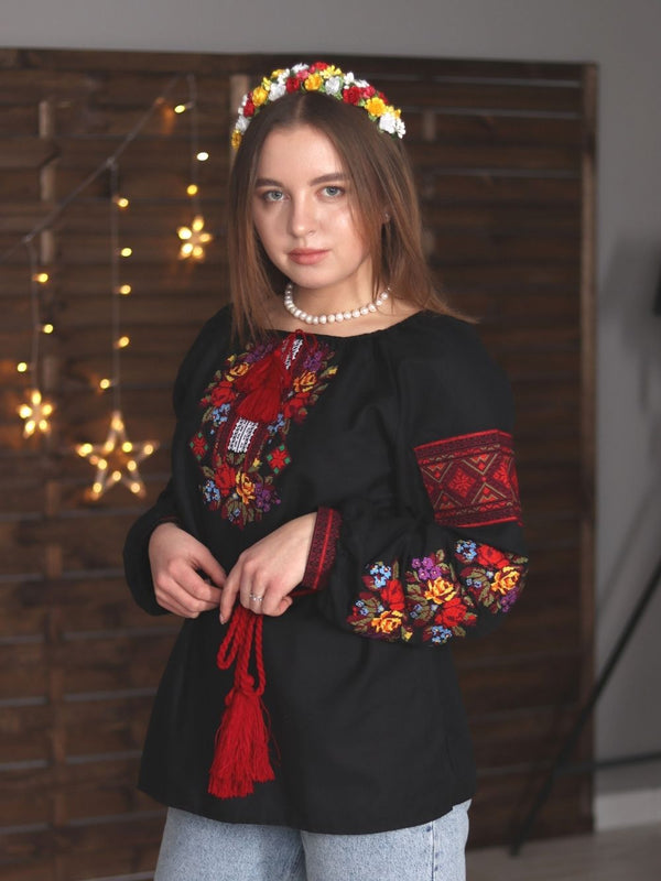 Black embroidered blouse