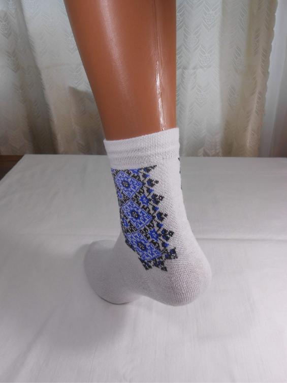 White & blue ethnic socks for men