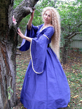 Blue silk dress for elven princess