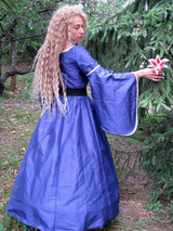 Blue silk dress for elven princess