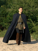 Wool hooded cloak for men