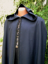 Wool hooded cloak for men