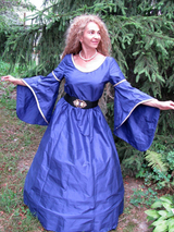 Blue silk dress for elven princess