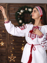 Red embroidered blouse