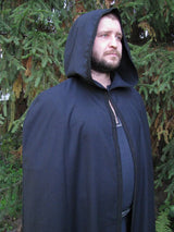 Wool hooded cloak for men