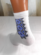 White & blue ethnic socks for men