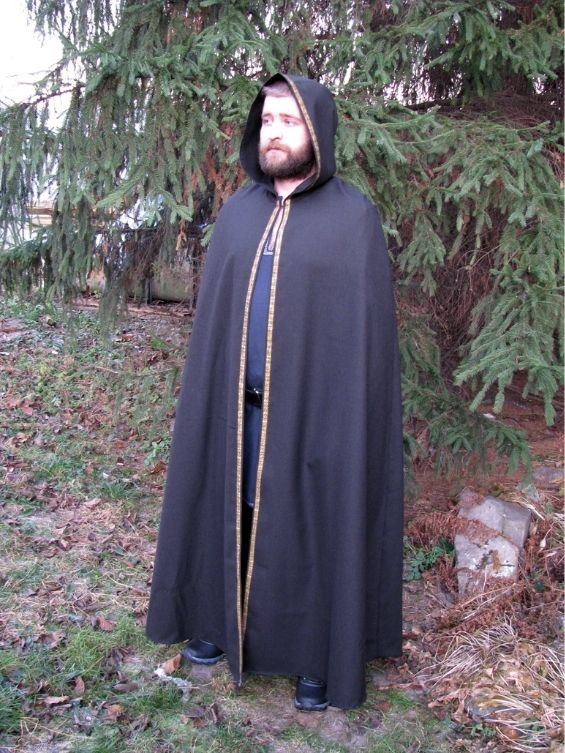 Green hooded cloak for men