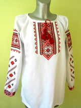 Red embroidered blouse