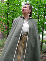 Green hooded cloak