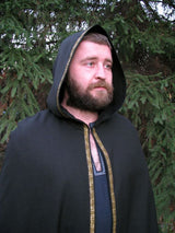 Green hooded cloak for men