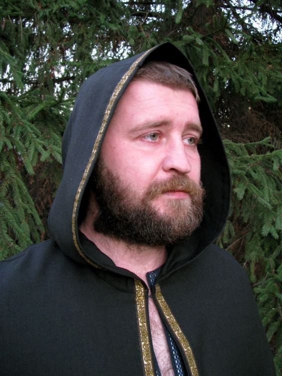 Green hooded cloak for men