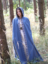 Sky blue hooded cloak