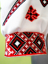 Red embroidered blouse