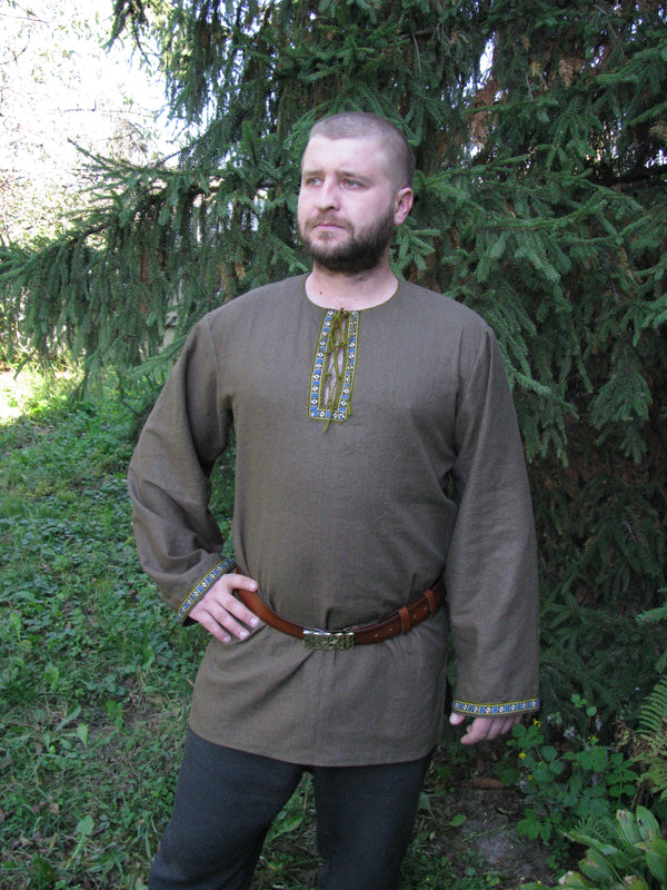 Linen viking shirt for men