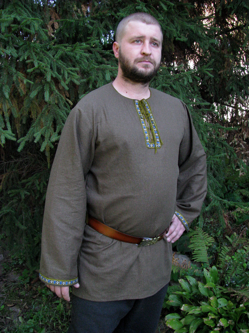 Linen viking shirt for men