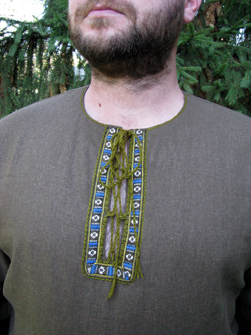 Linen viking shirt for men