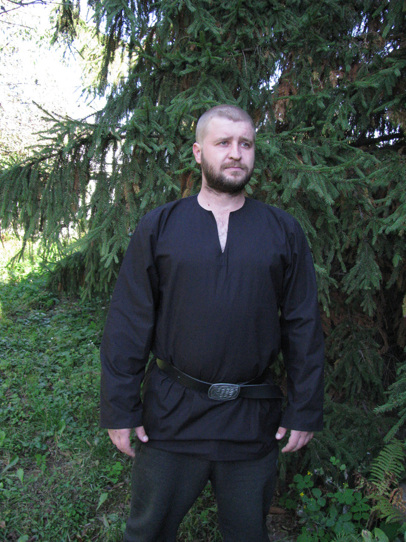 Black medieval viking tunic