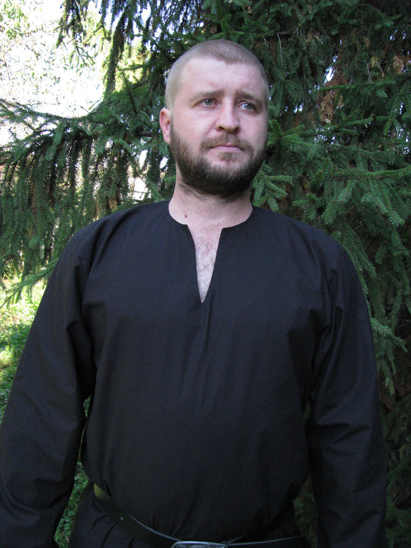 Black medieval viking tunic