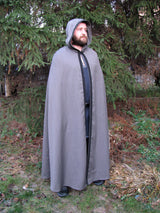 Gray hooded cloak for men