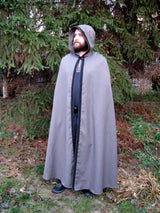 Gray hooded cloak for men