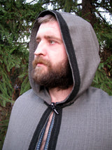 Gray hooded cloak for men